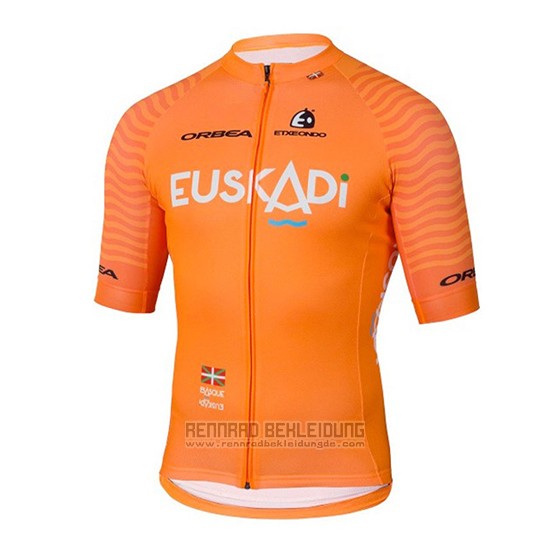 2018 Fahrradbekleidung Euskadi Orange Trikot Kurzarm und Tragerhose - zum Schließen ins Bild klicken